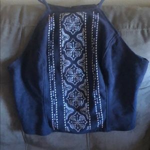 Blue mini halter top